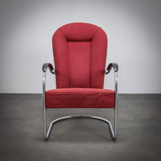 Image 1 of Fauteuil lounge Bauhaus modèle AA par W.H. Gispen pour Dutch Originals, années 1990