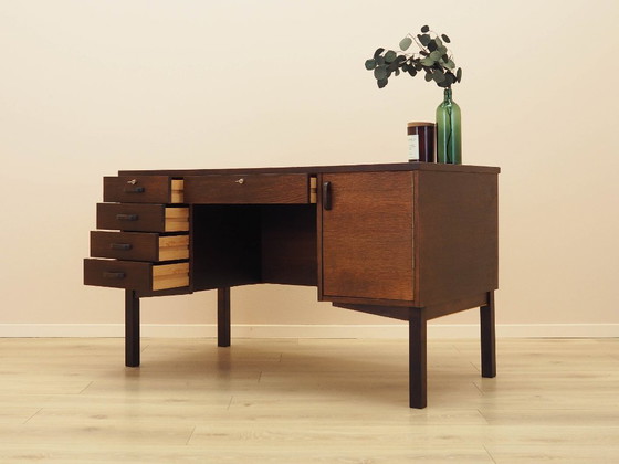 Image 1 of Schreibtisch aus Eiche, dänisches Design, 1970er Jahre, hergestellt in Dänemark