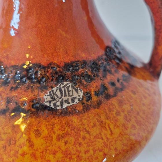 Image 1 of Carstens ceramic orange vintage vase ear vase west germany vase