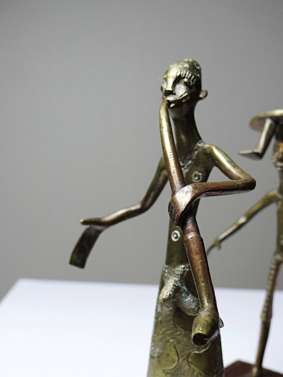 Image 1 of Fon figurine, Dahomey, Benin, vintage craftsmanship 1950s-1970s brass/bronze