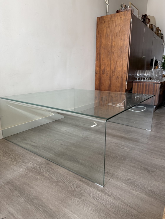 Image 1 of Waterfall table glass coffee table