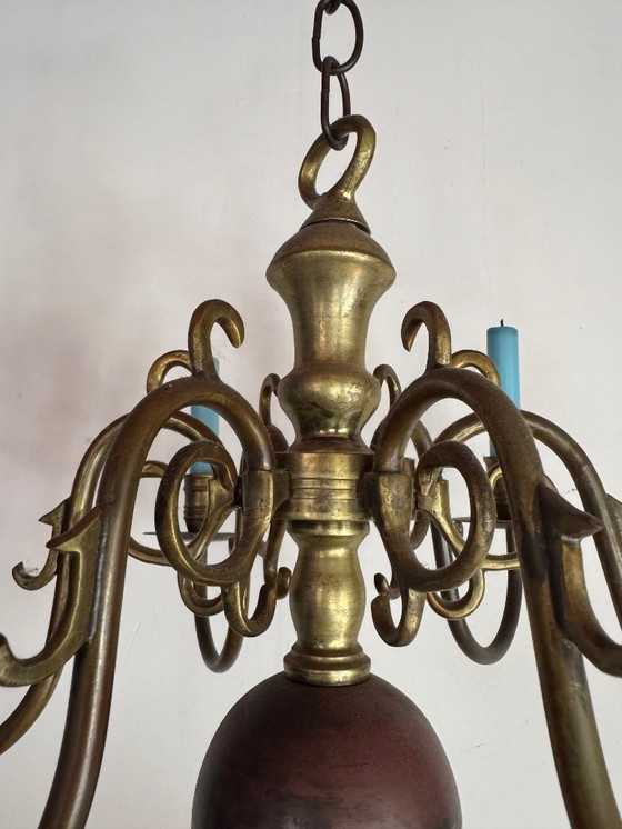 Image 1 of Niederländischer/flämischer Kugelleuchter mit Kerzen