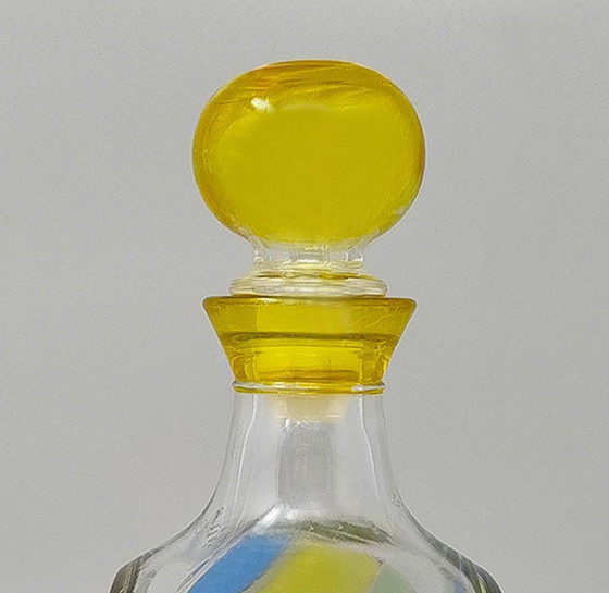 Image 1 of Prachtige karaf of decoratieve fles uit de jaren 70 van Luigi Bormioli. Gemaakt in Italië.