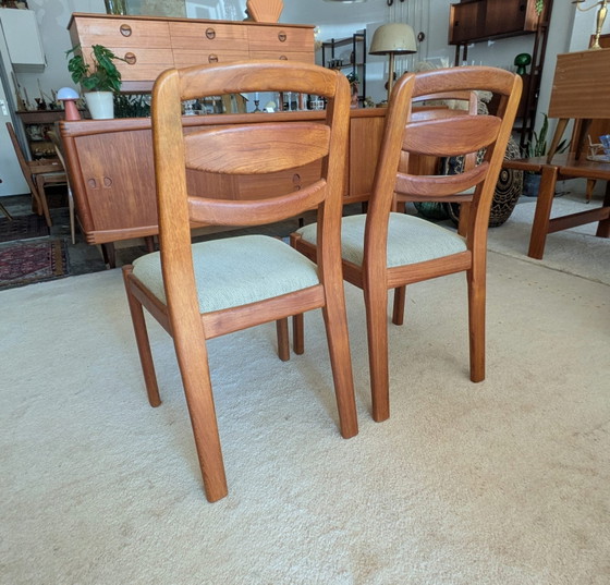 Image 1 of Vintage set van 4 Deense teakhouten eetkamerstoelen, Holstebro Möbelfabrik 