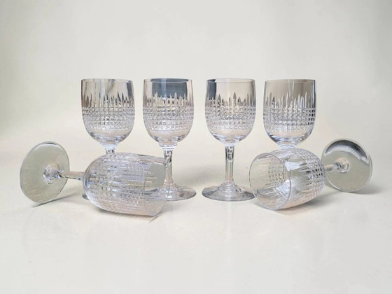 6 crystal wine glasses from Baccarat, model Nancy. – Glass & Decanter, Art Deco (photo 3 of 7)
