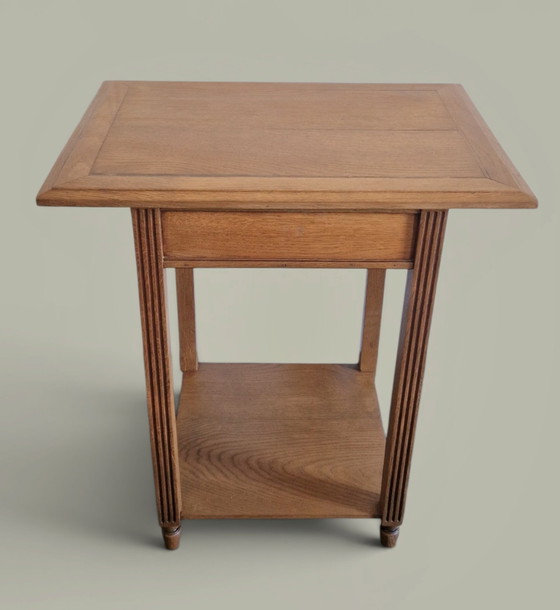 Image 1 of Oak side table – Architectural lines, modernist spirit 1940