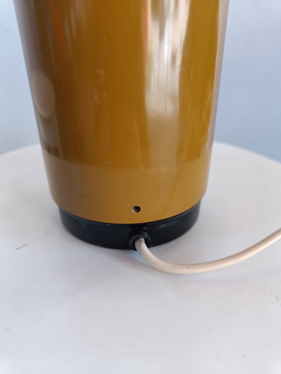 Image 1 of Pair of Vintage Italian Table Lamps, Mustard Yellow Selene Style ABM, Space Age Design, 1970s