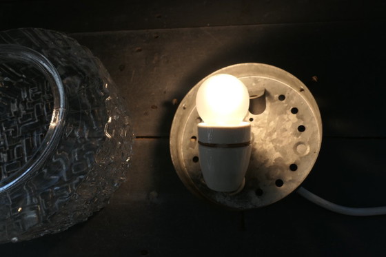 Plafoniera di design vintage in vetro strutturato trasparente – Plafoniere, Metallo (photo 11 of 15)
