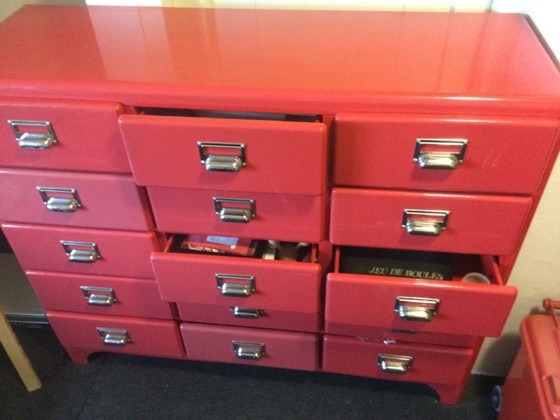 Image 1 of Cassettiera Dulton retro rosso