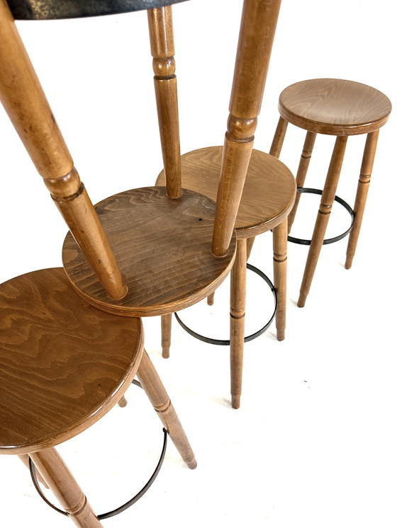 Image 1 of Set of 6 Brutalist bar stools '60