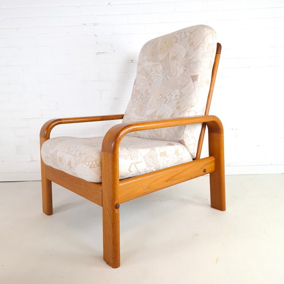 Image 1 of Vintage armchair with ottoman, Danish design, teak, 1970s