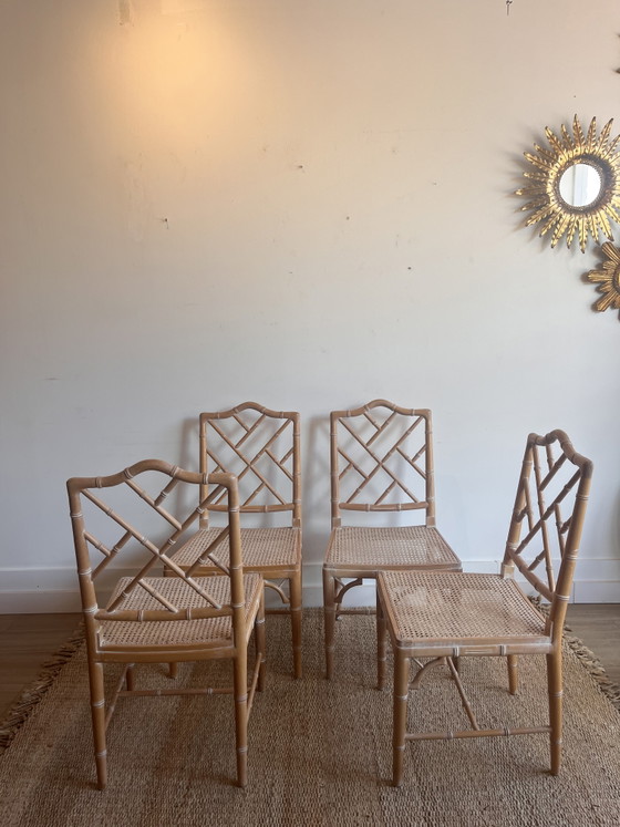 Image 1 of 4 ‘Faux Bamboo’ Chippendale Jonathan Adler stoeken