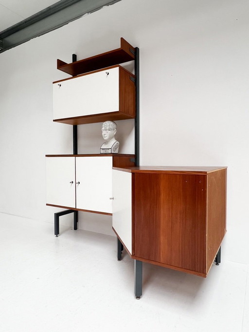 Sistema de pared vintage Simpla Lux de dos piezas, años 60