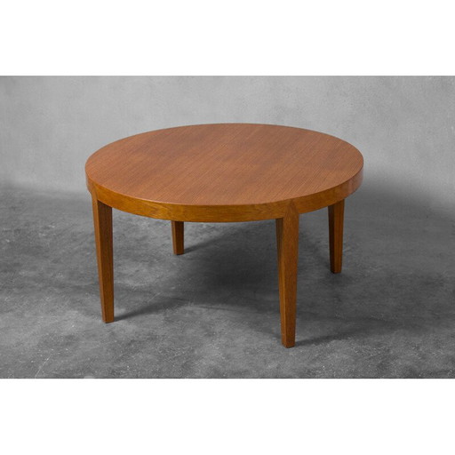 Vintage round teak coffee table by Severin Hansen for Haslev Møbelsnedkeri, 1960