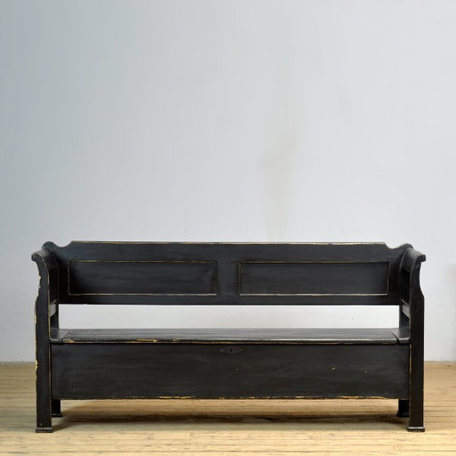 Antique pine drop-top bench, 1900s