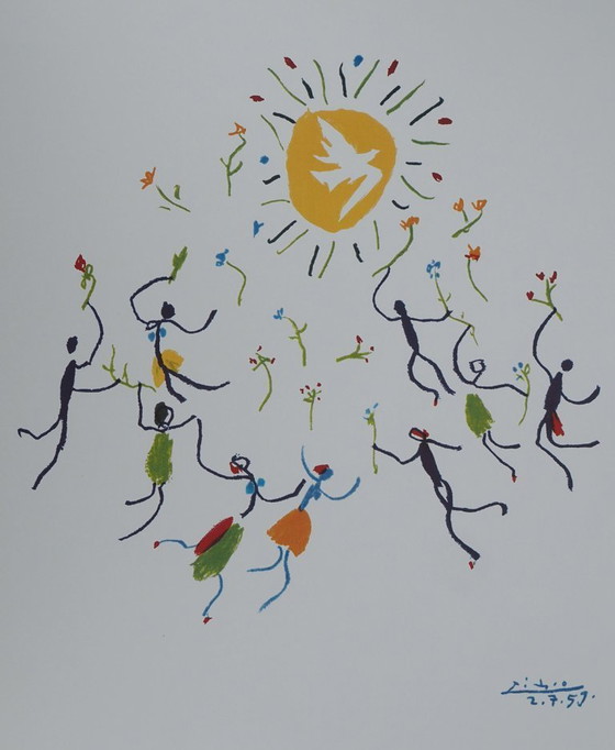 Pablo Picasso: Youth Circle, Signed Four-Color Print – Art Prints, Paper (photo 4 of 6)