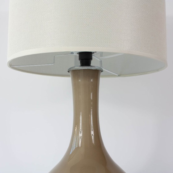 Vintage 1960s Portuguese Grey Opaline Glass Table Lamp (photo 6 of 14)