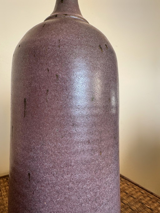 Christian Deville mauve stoneware vase