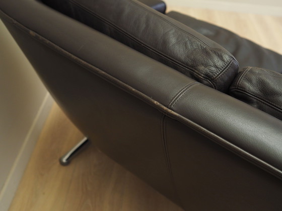 Image 1 of Divano in pelle marrone, design danese, anni '70, designer: Werner Langenfeld, manifattura: Esa