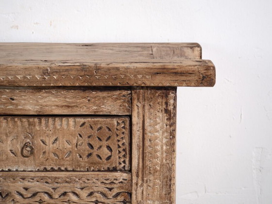 Antique carved console table in elm wood – China, circa 1930 – Iron (photo 27 of 40)