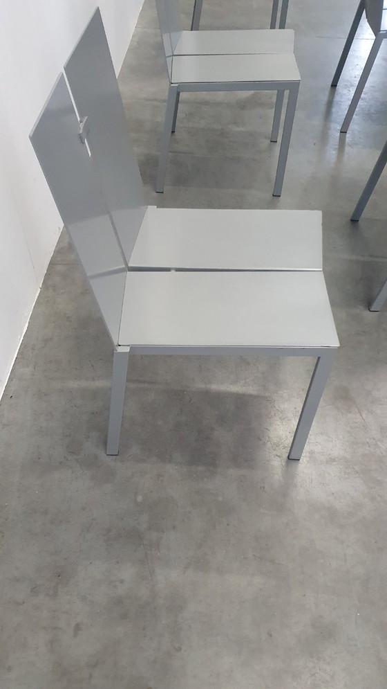 Image 1 of 6x Frans van Praet vintage stoelen belgo chrom 2000s minimalistisch design