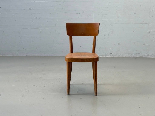 Chaise en Bois Vintage Suisse – A. Brandenberg, Uster – Mid-Century