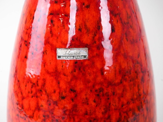 Image 1 of Red ceramic vase, German design, 1960s, manufactured by Scheurich