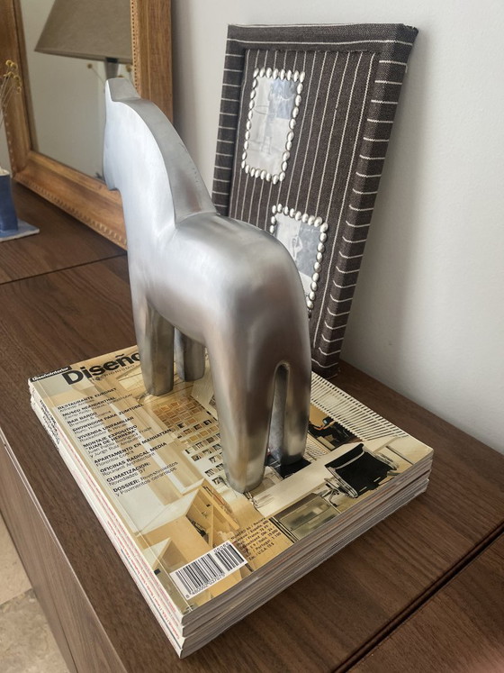 Image 1 of Dala Paard aluminium IKEA Finansiell 1999 vintage verzamelaar
