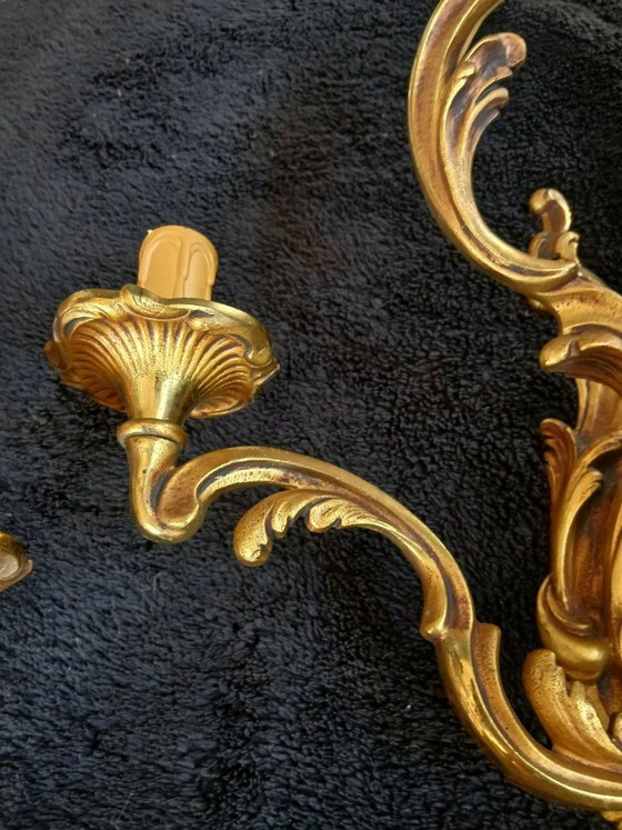 2 of meer bronzen wandlampen in Lodewijk XV-rococostijl met 3 armen (photo 6 of 6)
