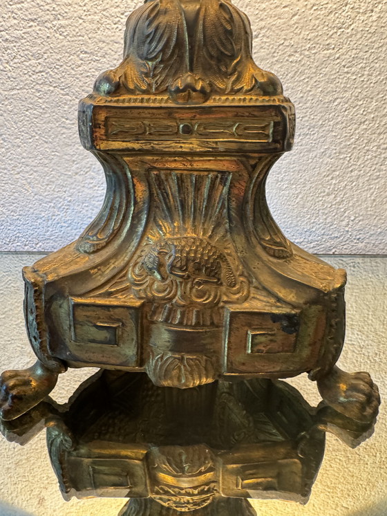 Image 1 of Lampe pique cierge d’église ancien 