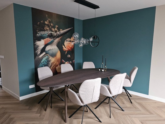 Goossens Ferry Dining table and 6 Hera dining chairs, Wood, Brown, Modern (photo 5 of 5)