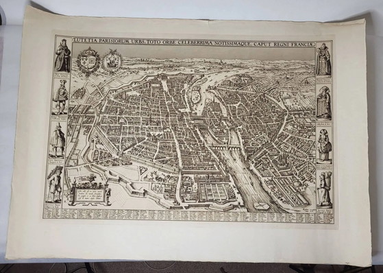 19th century engraving / Plan of Paris / Plan of Visscher – Decorative Objects, Paper (photo 2 of 11)