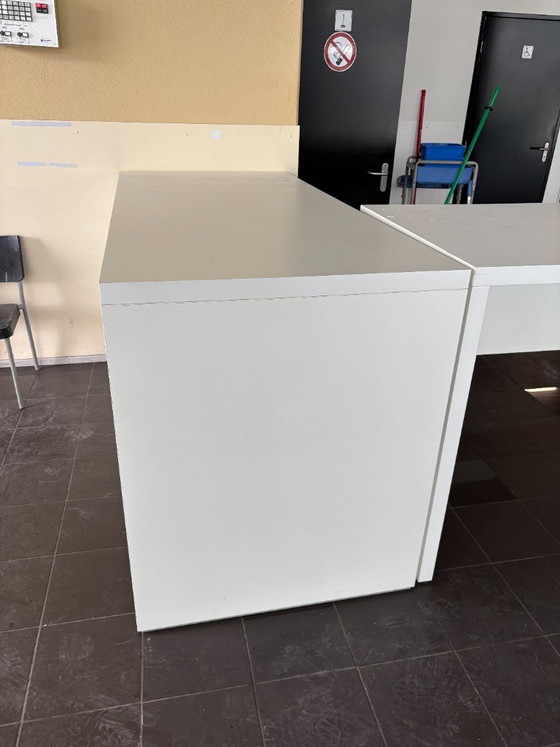 Image 1 of Grand bar/bureau blanc (2 pièces)