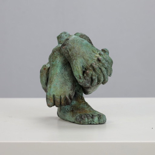 Ausdrucksstarke figurative Bronzeskulptur, Niederlande, 1970er Jahre