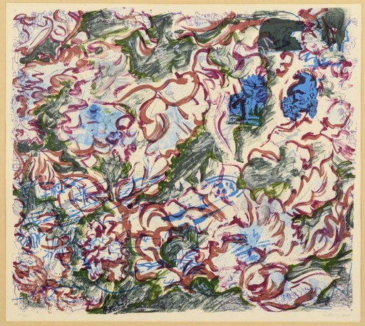 Per Kirkeby (1938) Kleur Lithografie"Abstracte Comp" Ges Gen