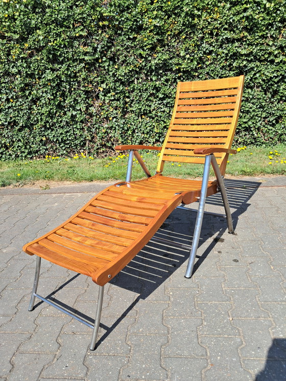 Image 1 of Stylist-Line Deckchair/Lounging Chair with Detachable Footrest and Cushion