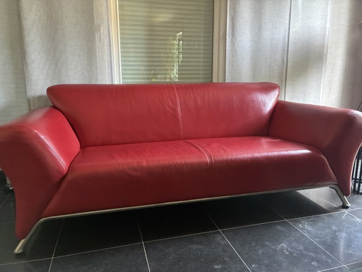 Canapé en cuir rouge