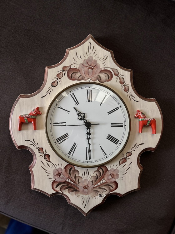 Original Schwedische Wanduhr - Grannas Olsson – Uhren, Wood (photo 2 of 9)