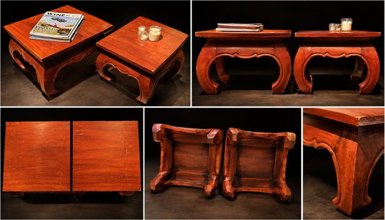 Two characterful Oriental opium side tables – Wood (photo 4 of 5)