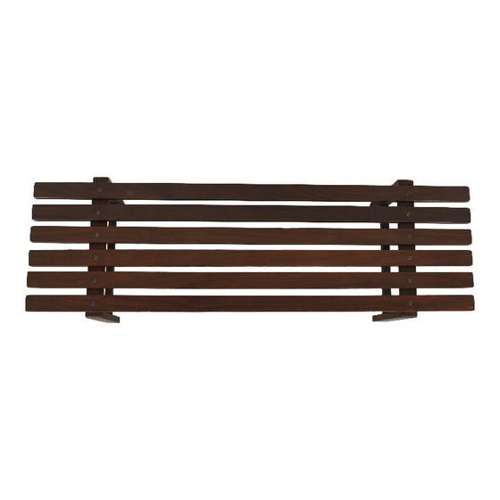 Image 1 of Vintage teak bench by Ezio Longhi for Elam, Italian design, mid-century modern, 1950s