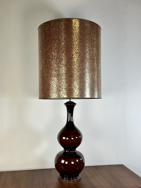 Image 1 of Vintage geglazuurde keramische lamp uit de jaren 70