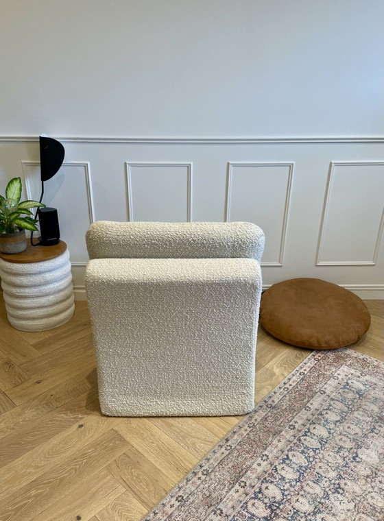 Image 1 of Chaise longue vintage - tessuto bouclé ecrù - anni '70