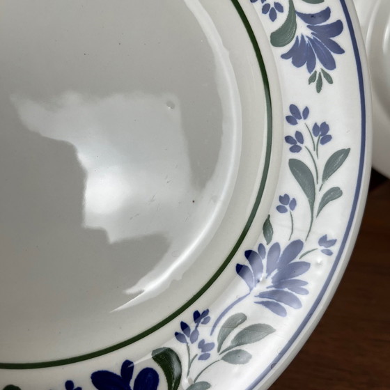 Image 1 of Set di 6 piatti da dessert Churchill England, motivo floreale, 1970