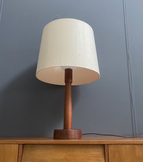 Image 1 of Uno & Östen Kristiansson Teak tablellamp for Luxus Denmark 1970s