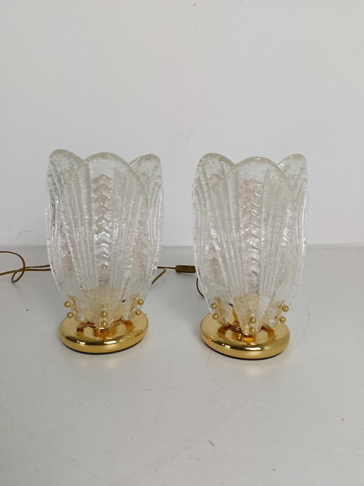 Italian Murano Glass Petali Table Lamp, 1970s