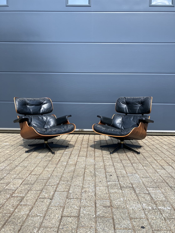 Image 1 of 2x Eames Lounge Chair Contura/Fehlbaum 1950er Jahre