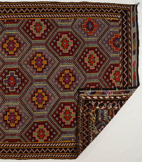 Large Vintage Anatolian Yoruk Kilim 328 × 198 cm – Handwoven Wool Rug – Rugs & carpets (photo 10 of 11)