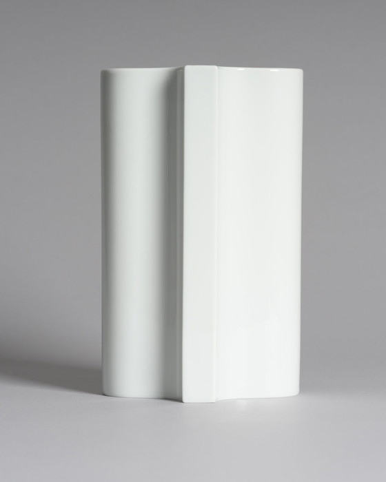 Image 1 of Rosenthal Glossy & Matte Porcelain Vase Duo Tapio Wirkkala Vintage Mid-Century