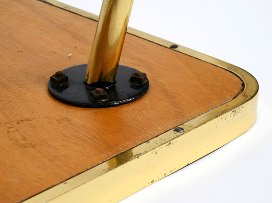 Image 1 of Beautiful Mid-Century Modern Brass Side Table With Mosaic Surface by Münchener Zierspiegel