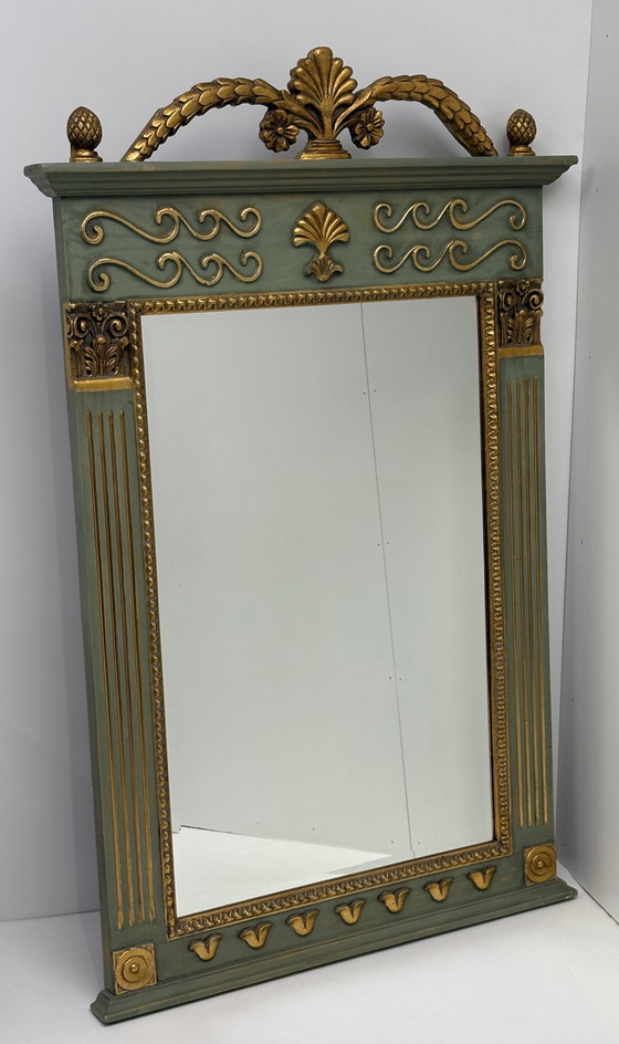 Image 1 of Vintage facet geslepen schouwspiegel Verno Collections goud mint XL